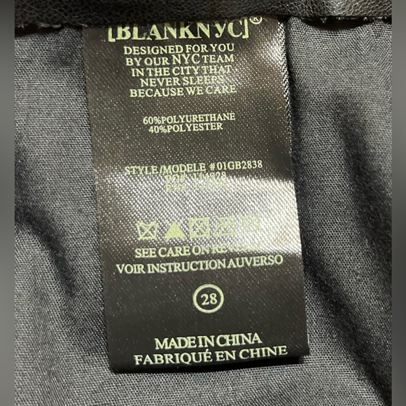 NWT BLANK NYC FAUX LEATHER TIE WAIST CROP PANTS SIZE 28 IN BLACK - Picture 4 of 5